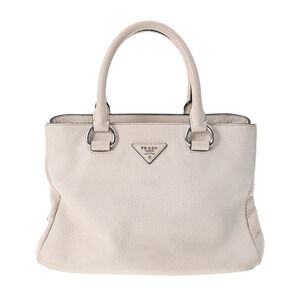 Prada Vitello Daino Shopping Tote bag cream white leather